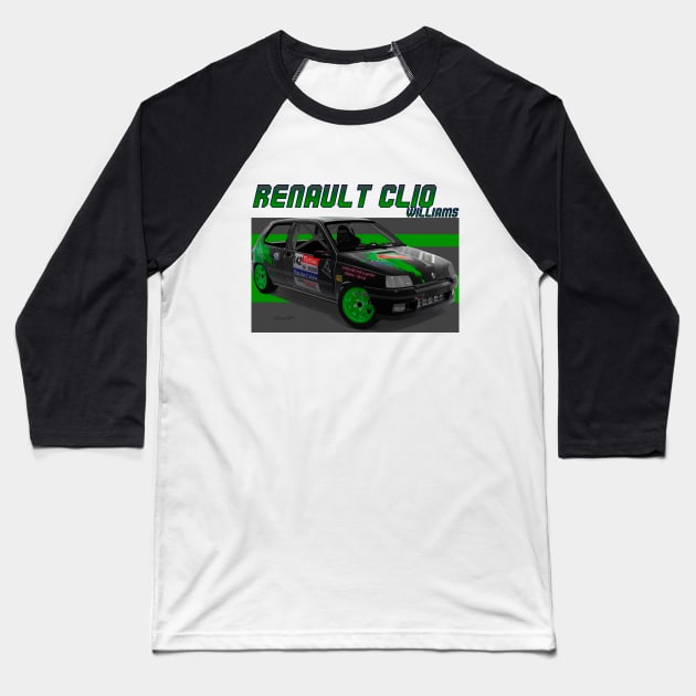 Renault Clio Williams Baseball T-Shirt by PjesusArt